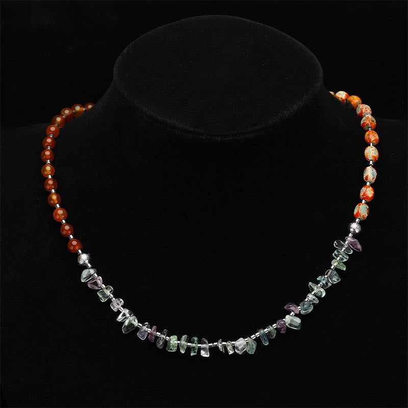 Triple Wrap Fluorite Red Agate Emperor Stone Bracelet