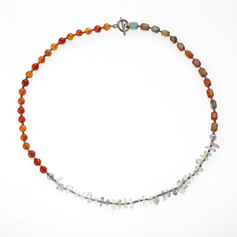 Triple Wrap Fluorite Red Agate Emperor Stone Bracelet