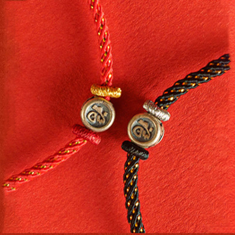Red String Faith Bracelet | 925 Sterling Silver Fu Symbol