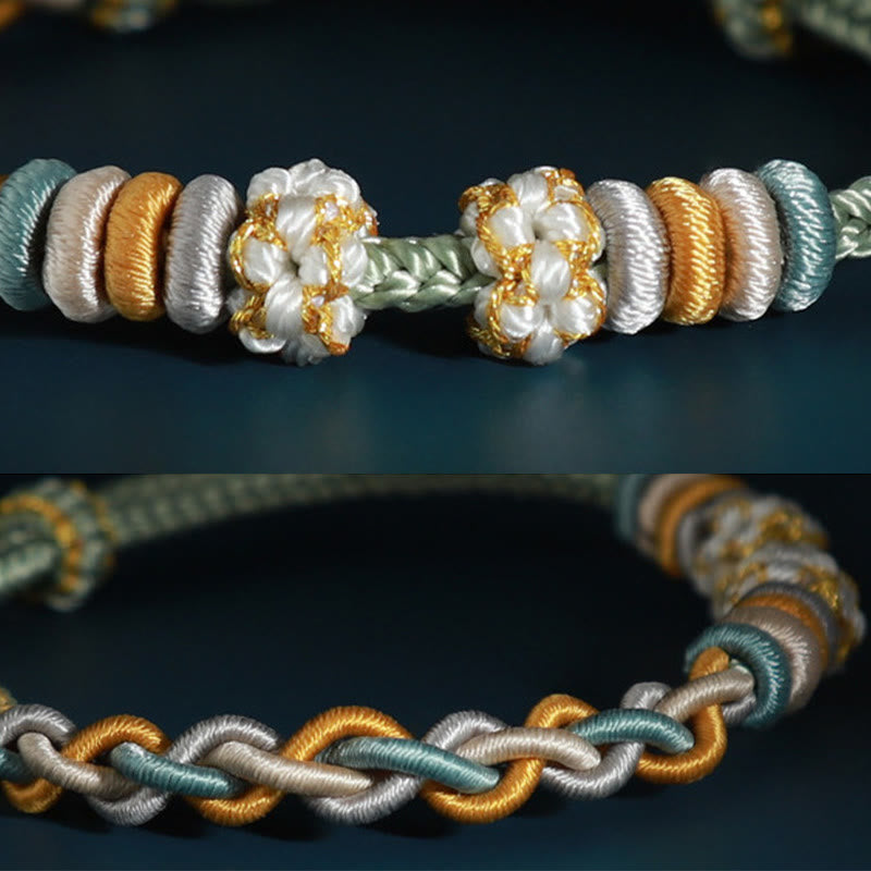 Four Strand Peach Blossom Connection Red String Bracelet