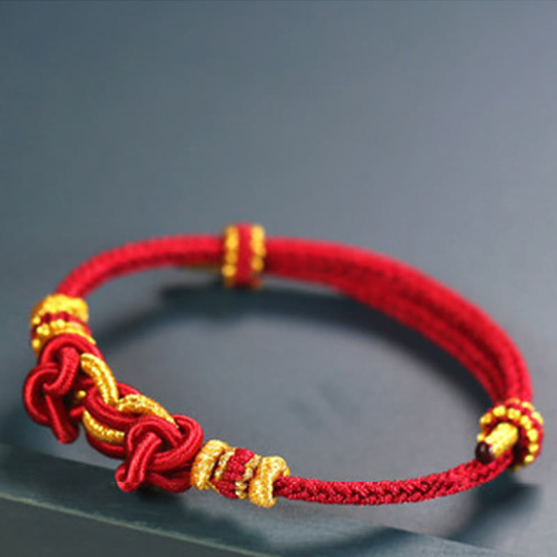 Unisex Red String Saddle Knot Strength Bracelet