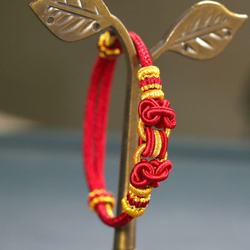 Unisex Red String Saddle Knot Strength Bracelet