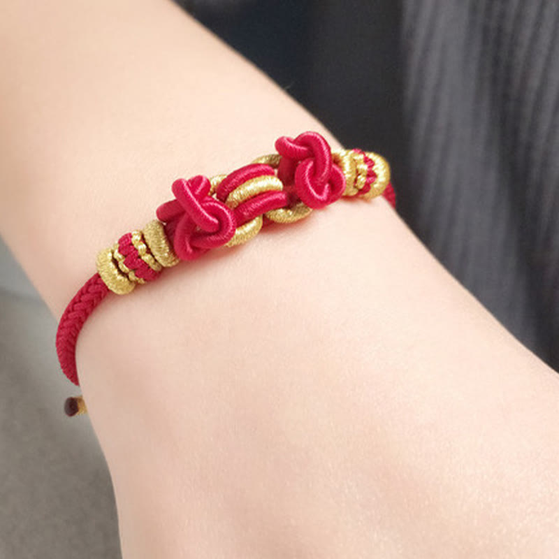 Unisex Red String Saddle Knot Strength Bracelet