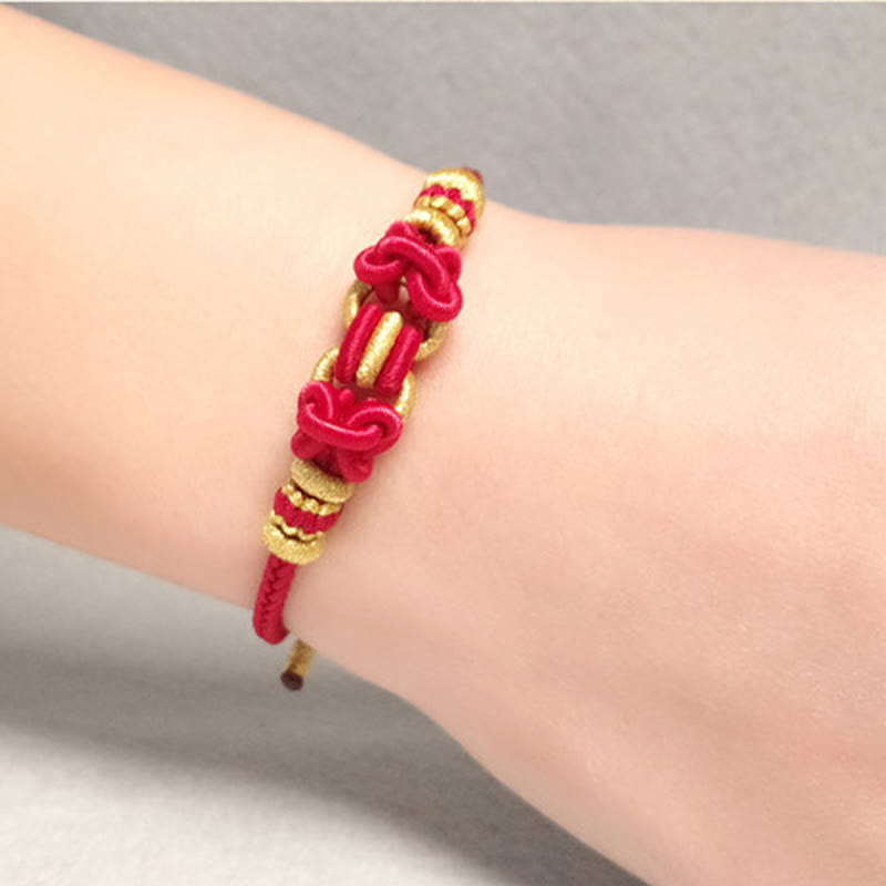 Unisex Red String Saddle Knot Strength Bracelet