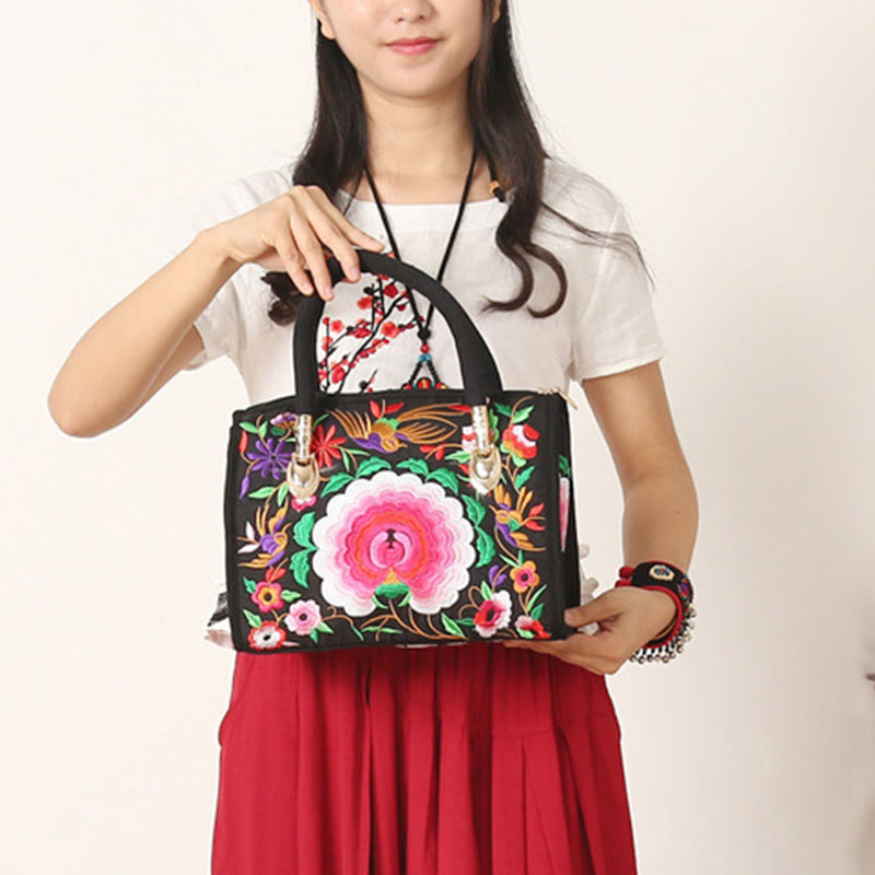 Canvas Crossbody Bag with Double-Sided Embroidery | Spiritual Accessories