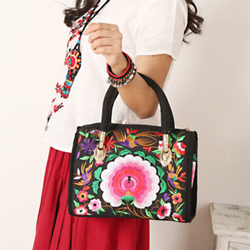 Canvas Crossbody Bag with Double-Sided Embroidery | Spiritual Accessories