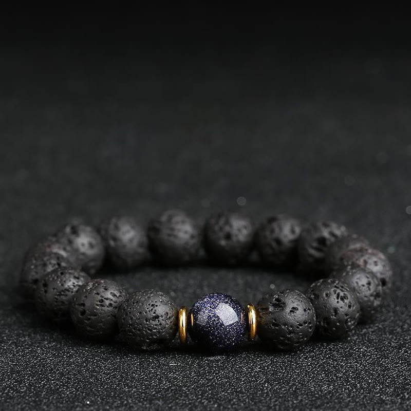 8mm Blue Sandstone Lava Rock Spiritual Bracelet