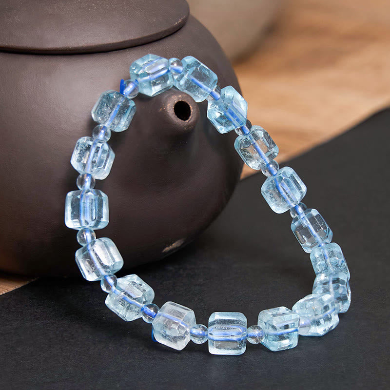 8-10mm Blue Topaz Clarity Spiritual Bracelet