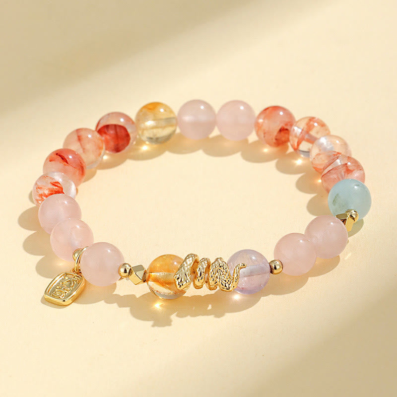8mm Various Crystal Amethyst Lucky Bracelet for Balance