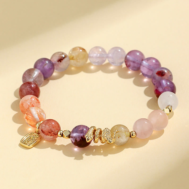 8mm Various Crystal Amethyst Lucky Bracelet for Balance