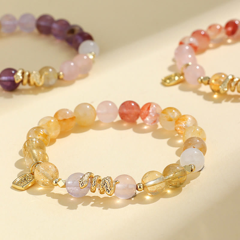 8mm Various Crystal Amethyst Lucky Bracelet for Balance