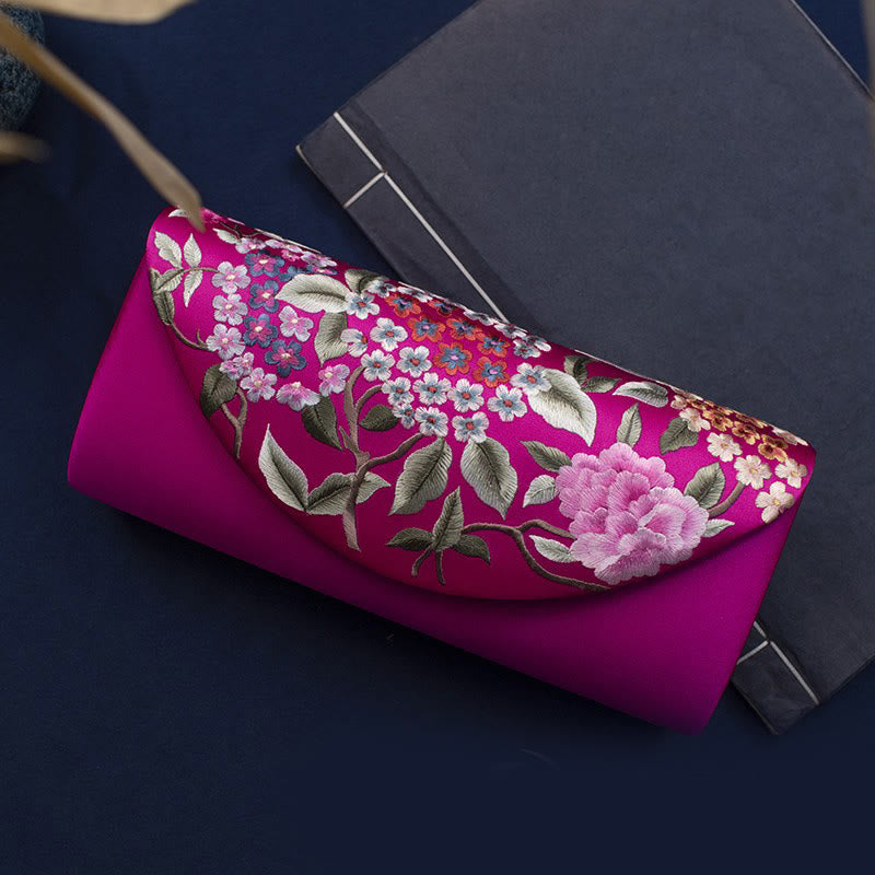 Hydrangea Embroidery Crossbody Wedding Bag 24cm Elegant Style