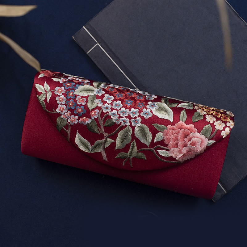 Hydrangea Embroidery Crossbody Wedding Bag 24cm Elegant Style