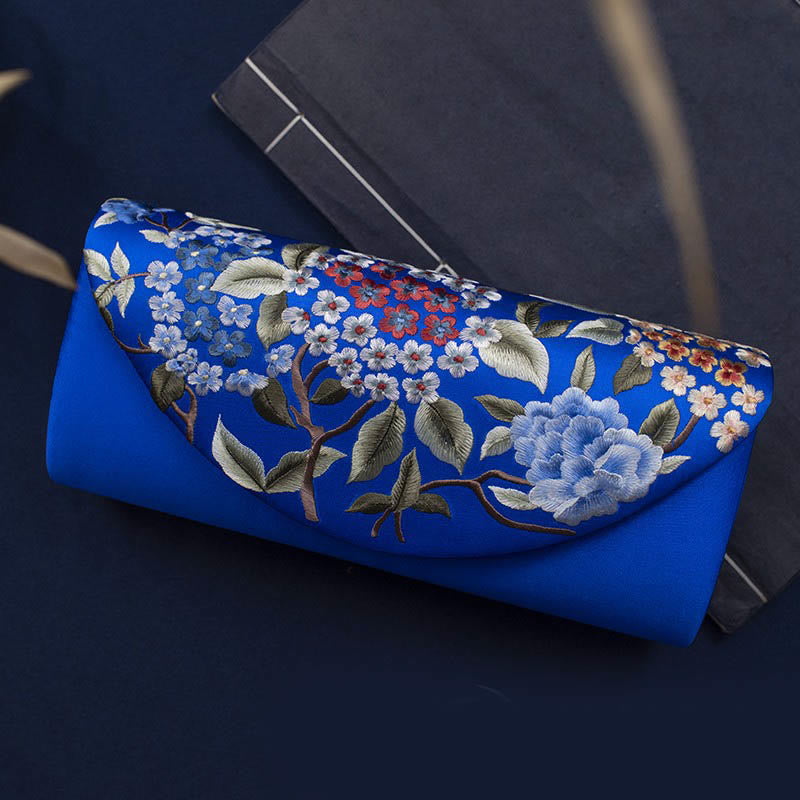 Hydrangea Embroidery Crossbody Wedding Bag 24cm Elegant Style
