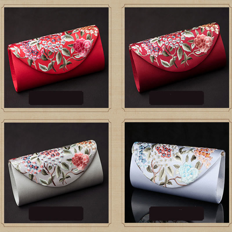 Hydrangea Embroidery Crossbody Wedding Bag 24cm Elegant Style