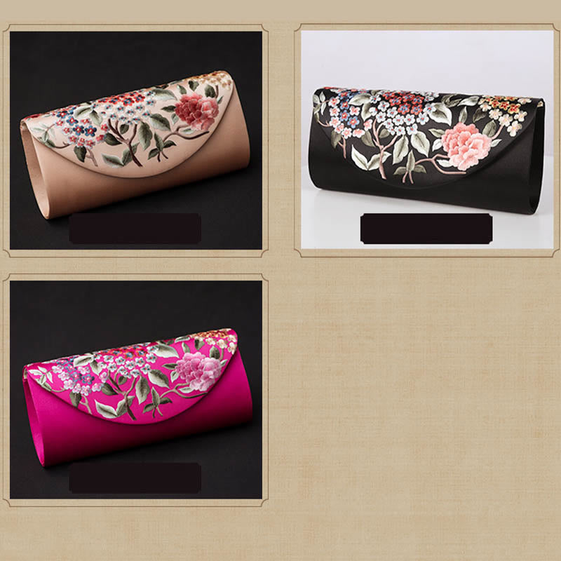 Hydrangea Embroidery Crossbody Wedding Bag 24cm Elegant Style