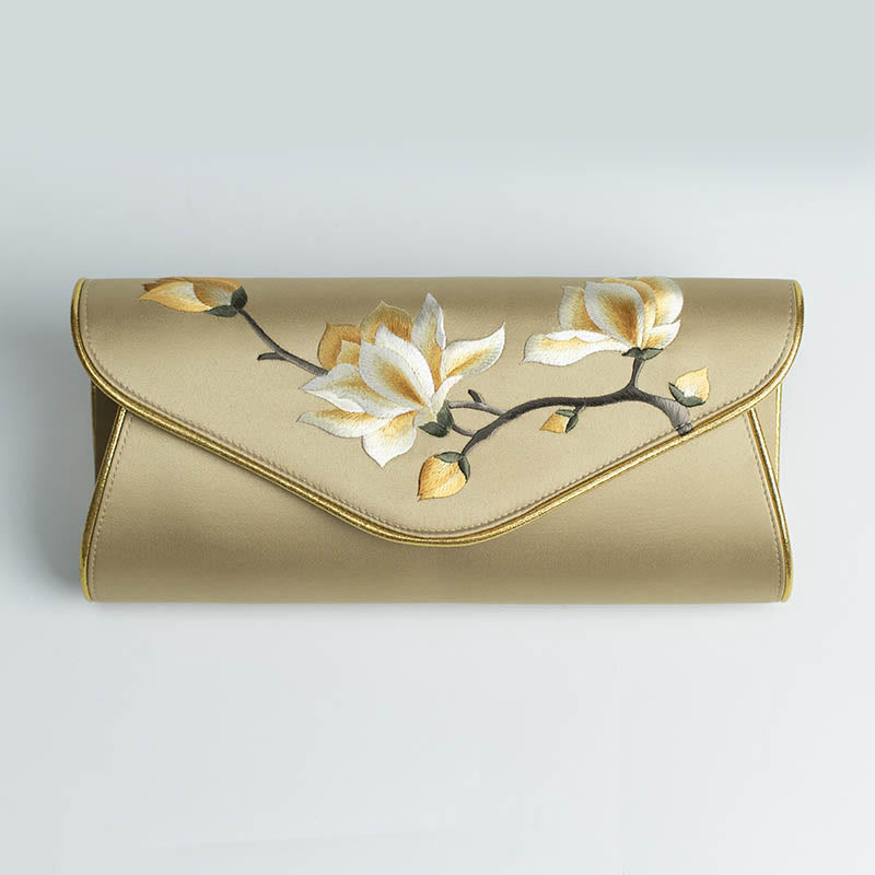 Magnolia Su Embroidered Medium Bag for Spiritual Elegance