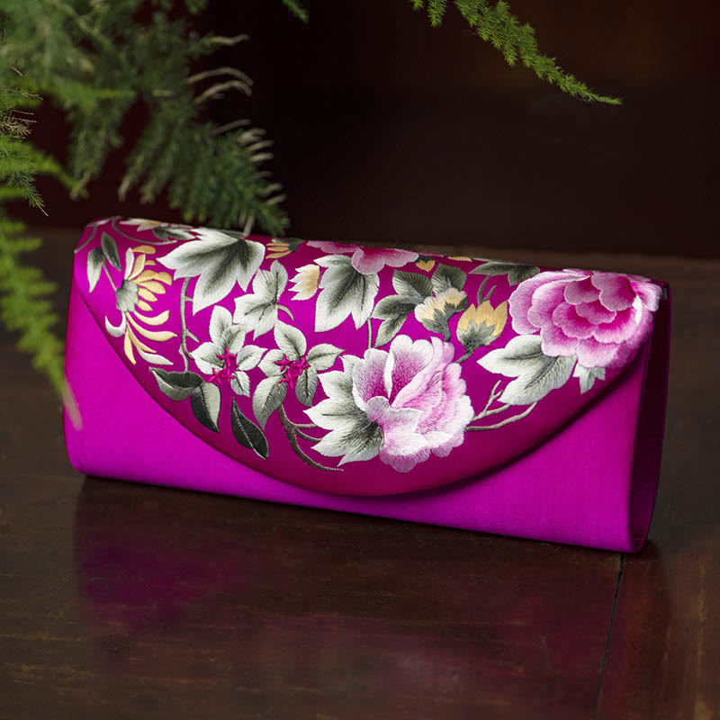 Elegant Su Embroidery Crossbody|24cm Floral Purse Bag