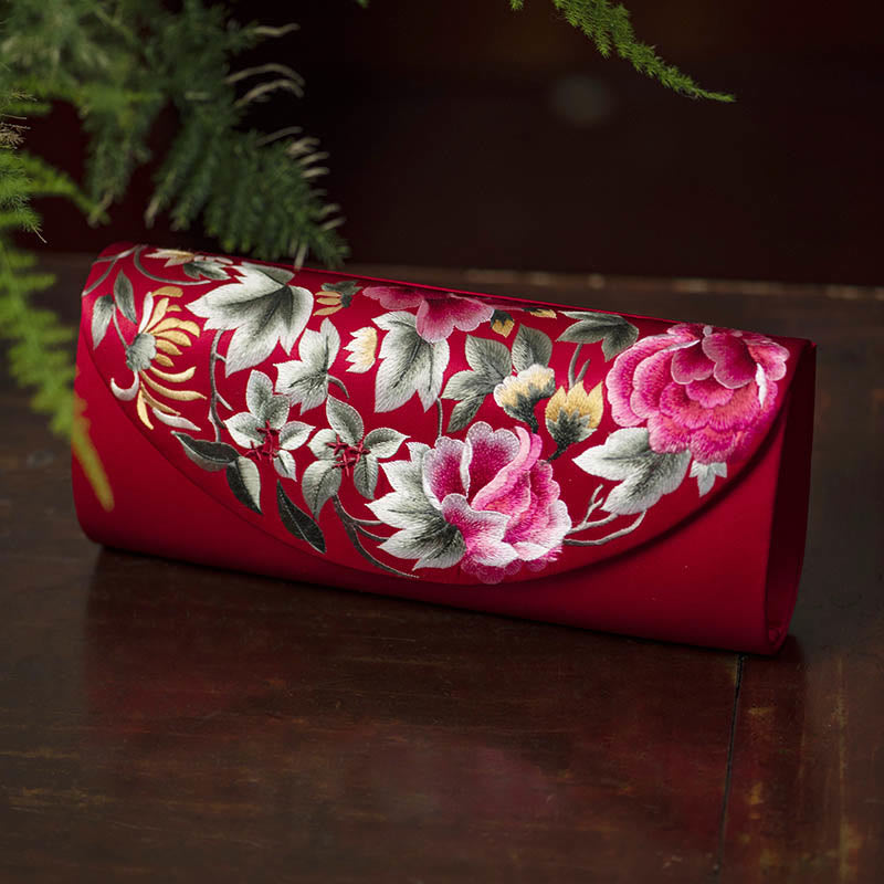 Elegant Su Embroidery Crossbody|24cm Floral Purse Bag