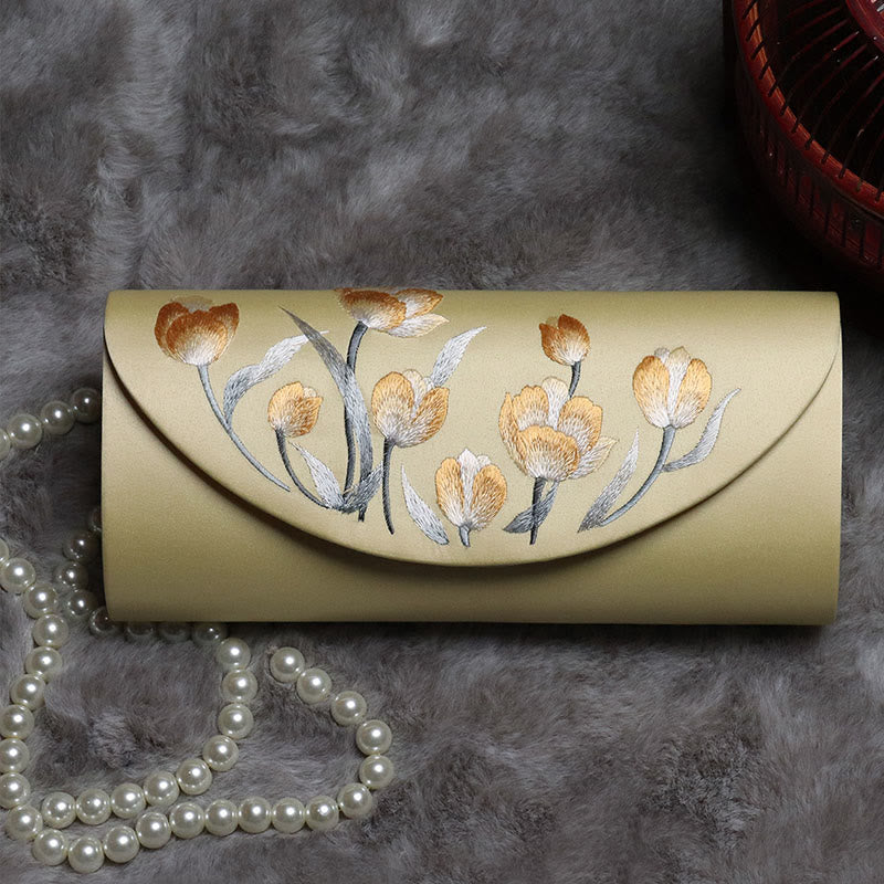 Plum Blossom Tulip Embroidered Handbag | Spiritual Jewelry