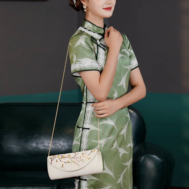 Plum Blossom Tulip Embroidered Handbag | Spiritual Jewelry