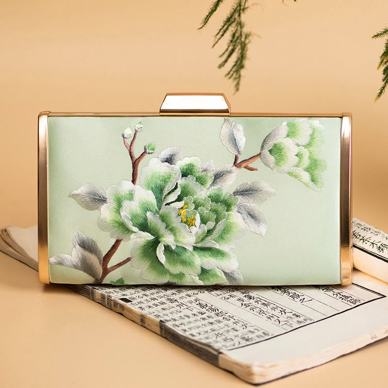 Embroidery Carnation Crossbody Bag 20cm | Elegant Floral Design