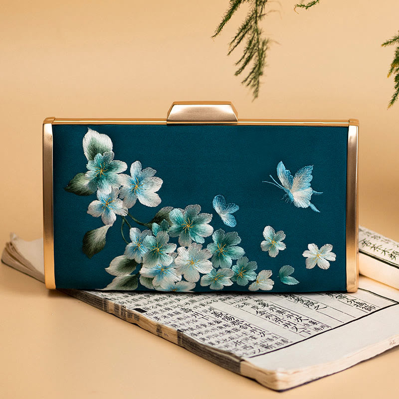 Embroidery Carnation Crossbody Bag 20cm | Elegant Floral Design