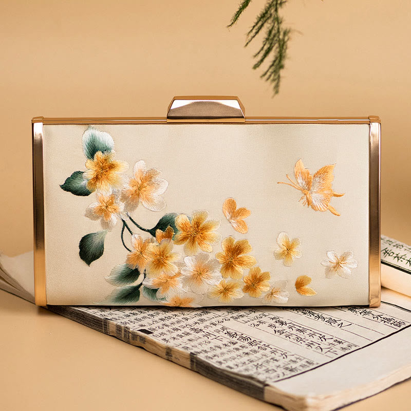 Embroidery Carnation Crossbody Bag 20cm | Elegant Floral Design