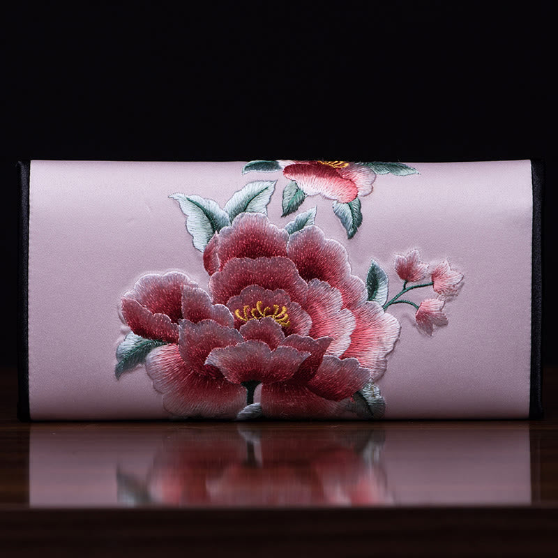 Peony Su Embroidered Handbag 20x10cm | Prosperity Symbol