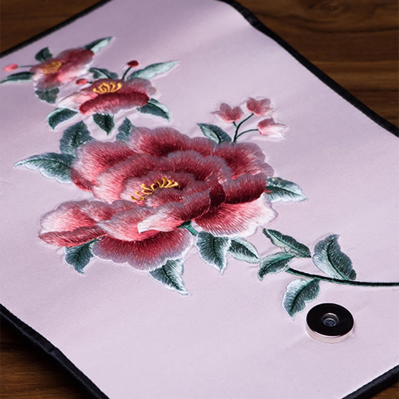 Peony Su Embroidered Handbag 20x10cm | Prosperity Symbol