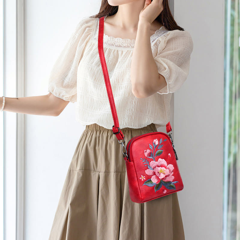 Lotus Su Embroidery Spiritual Crossbody Bag 15cm Size