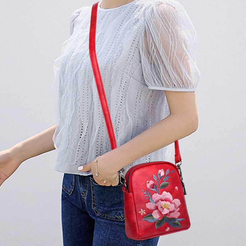 Lotus Su Embroidery Spiritual Crossbody Bag 15cm Size