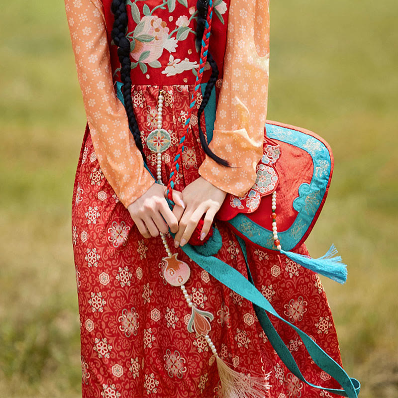 Ethnic Su Embroidery Crossbody Bag 20x21cm for Yoga