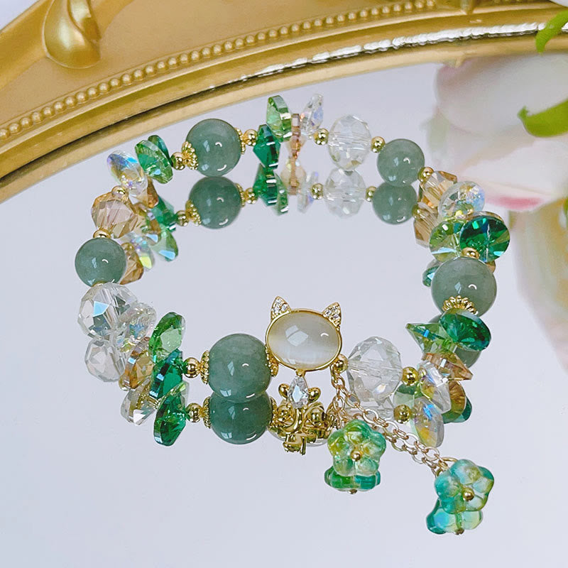 Multi Crystal Cat Balance Bracelet