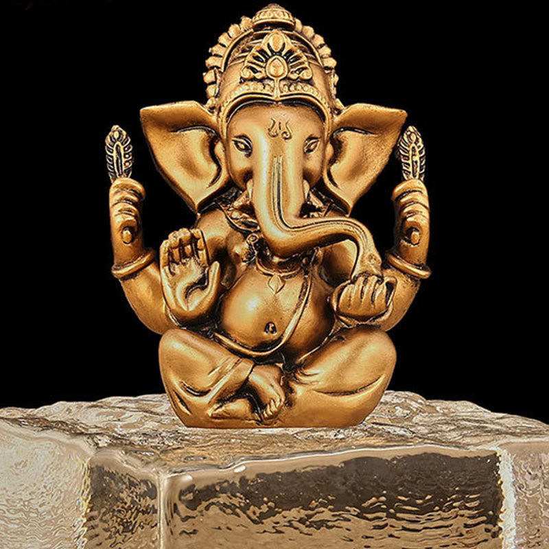 8.5cm Golden Ganesh Statue for Home Spiritual Transformation