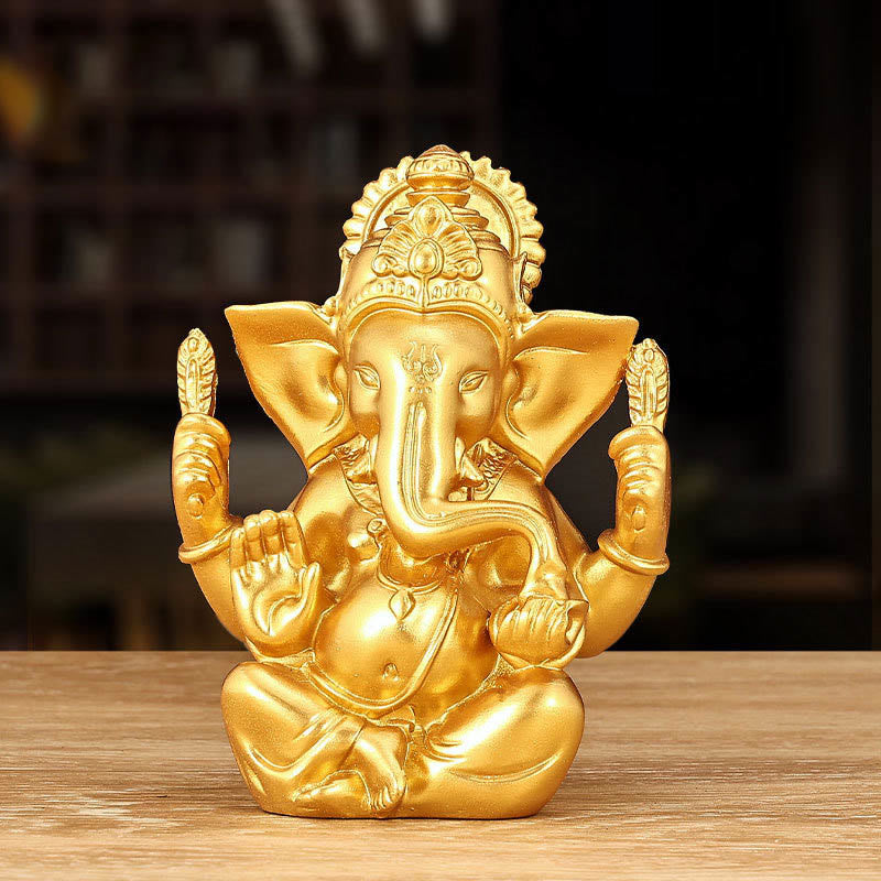 8.5cm Golden Ganesh Statue for Home Spiritual Transformation