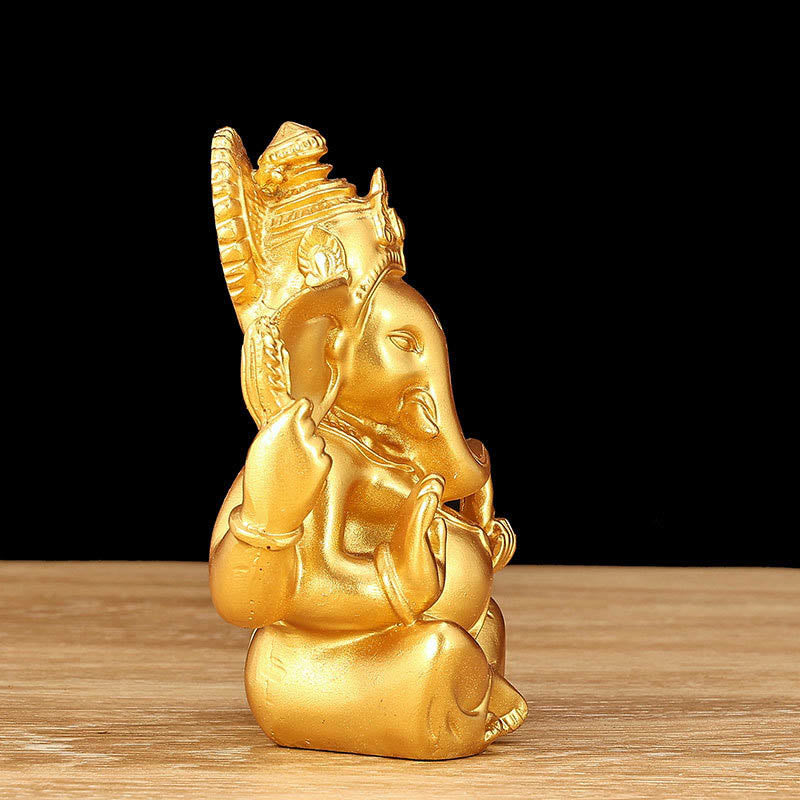 8.5cm Golden Ganesh Statue for Home Spiritual Transformation