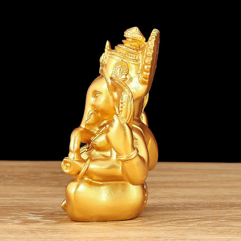 8.5cm Golden Ganesh Statue for Home Spiritual Transformation