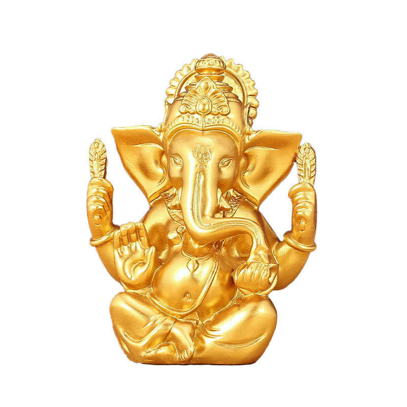 8.5cm Golden Ganesh Statue for Home Spiritual Transformation