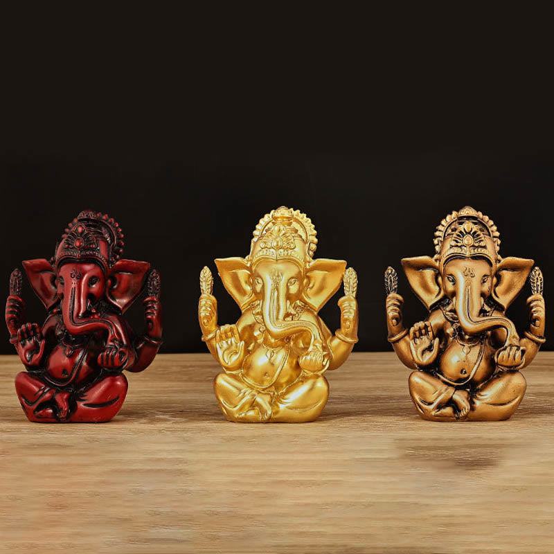 8.5cm Golden Ganesh Statue for Home Spiritual Transformation