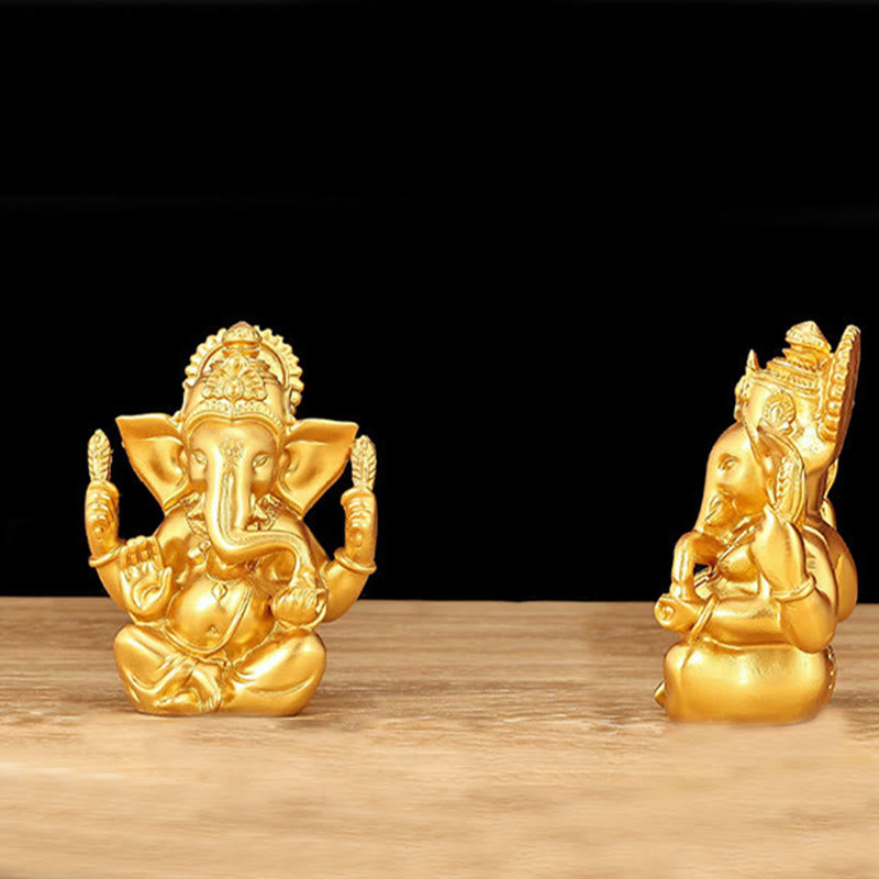 8.5cm Golden Ganesh Statue for Home Spiritual Transformation