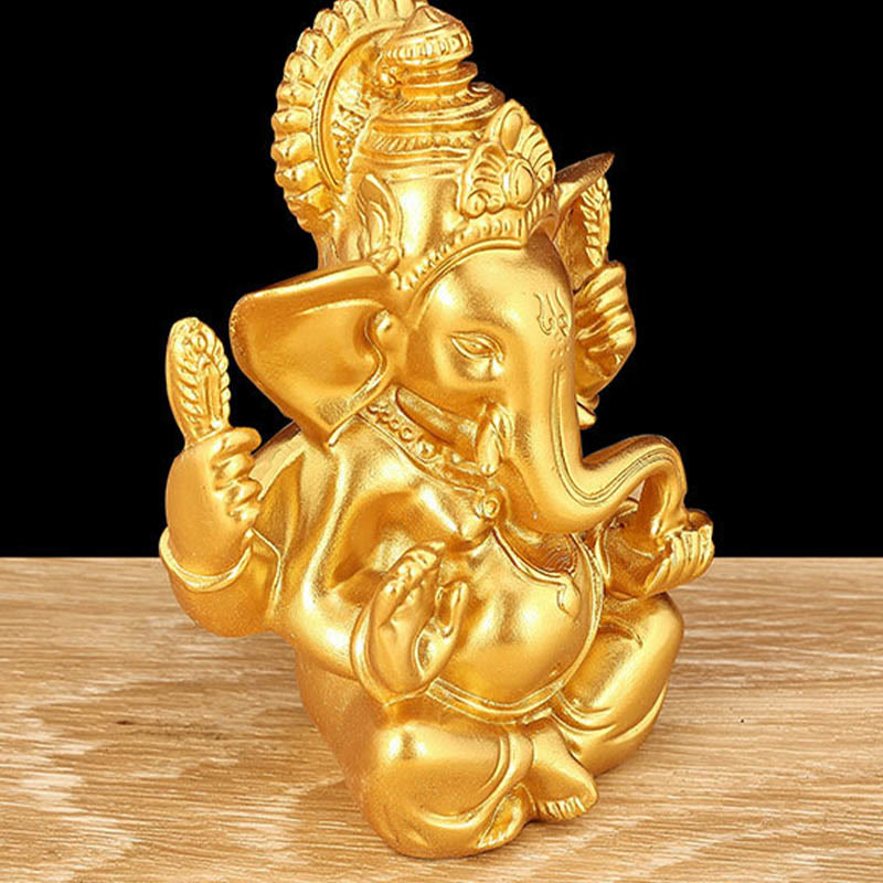 8.5cm Golden Ganesh Statue for Home Spiritual Transformation