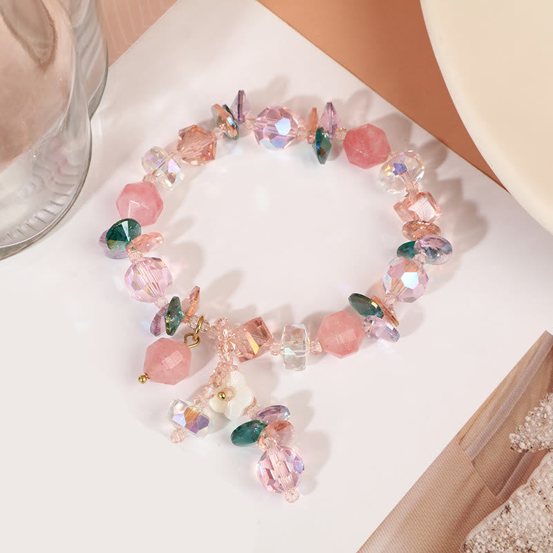 14-16cm Rose Quartz Crystal Healing Bracelet for Self-Love
