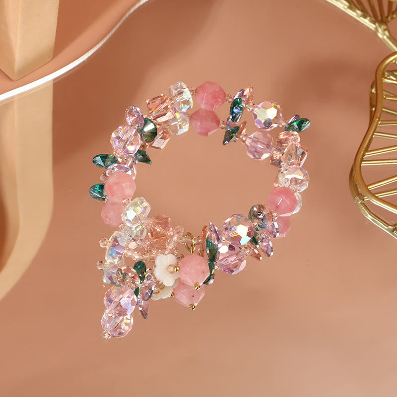 14-16cm Rose Quartz Crystal Healing Bracelet for Self-Love