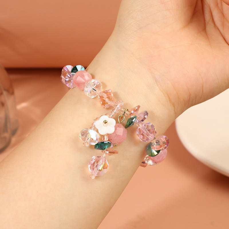14-16cm Rose Quartz Crystal Healing Bracelet for Self-Love