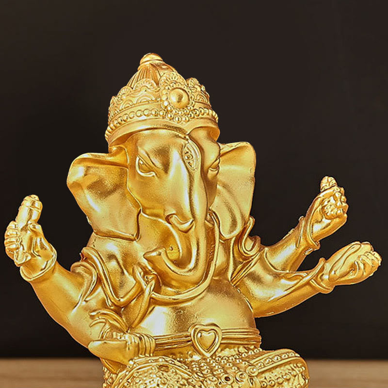 Mini Small Golden Ganesh Statue 4.5x4x6cm for Meditation