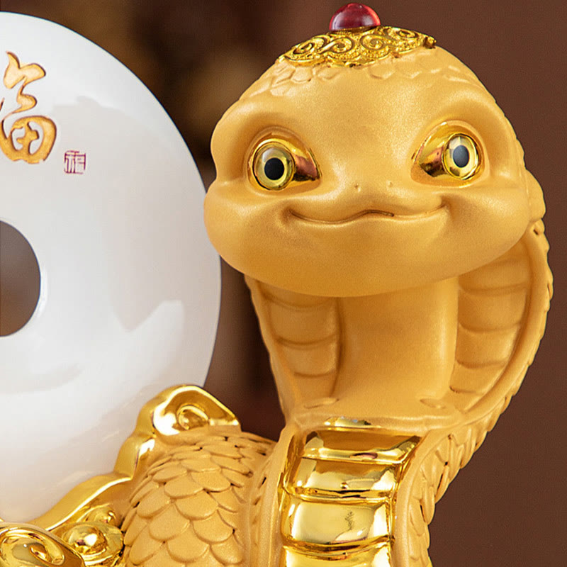 Year of the Snake Peace Buckle Resin Spiritual Statue 28cm