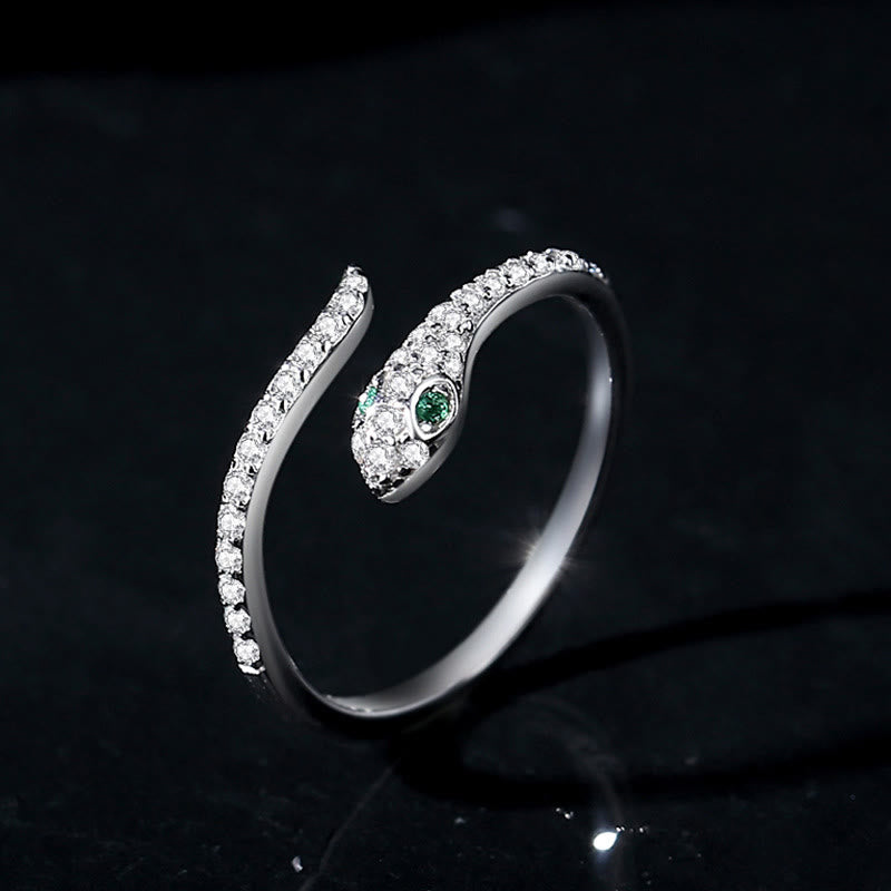 Silver Adjustable Snake Spirit Ring