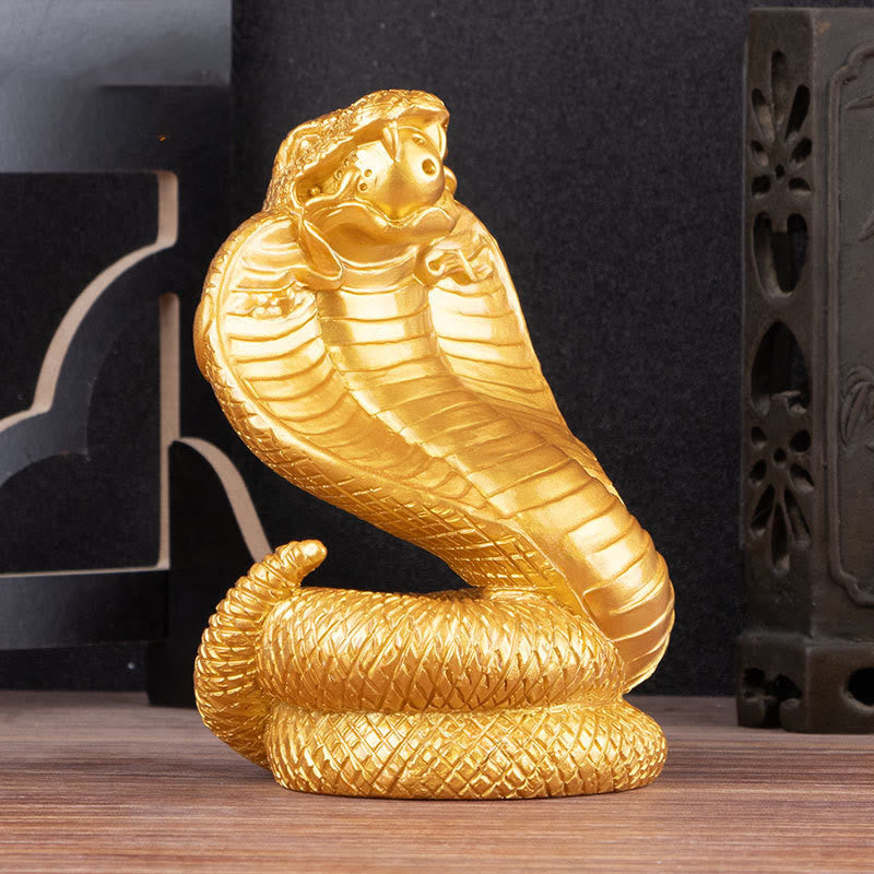 Resin Year of the Snake Wealth Figurine with Ingots