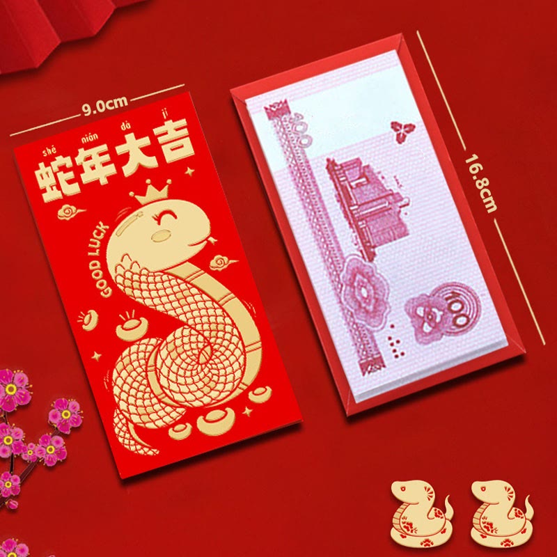 6Pcs Red Envelope Year Of The Snake 2025 | Good Luck Blessings